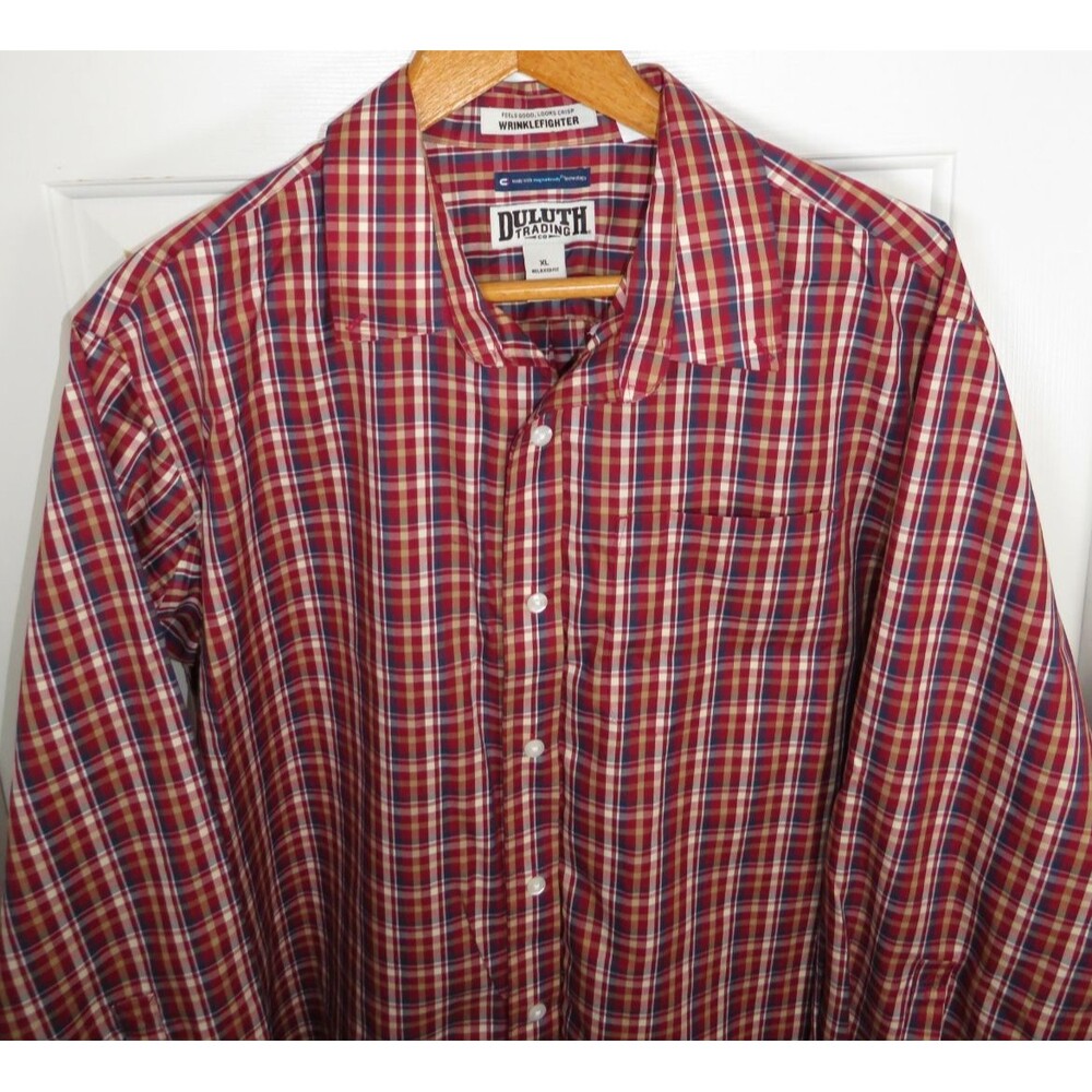 Duluth Trading Co Men XL Magna Ready Tech Wrinkle Fighter Shirt Relaxed Fit NWOT